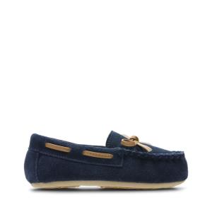 Pantofole Ragazzo Clarks Crackling Flo Blu Marino | CLK658DRO